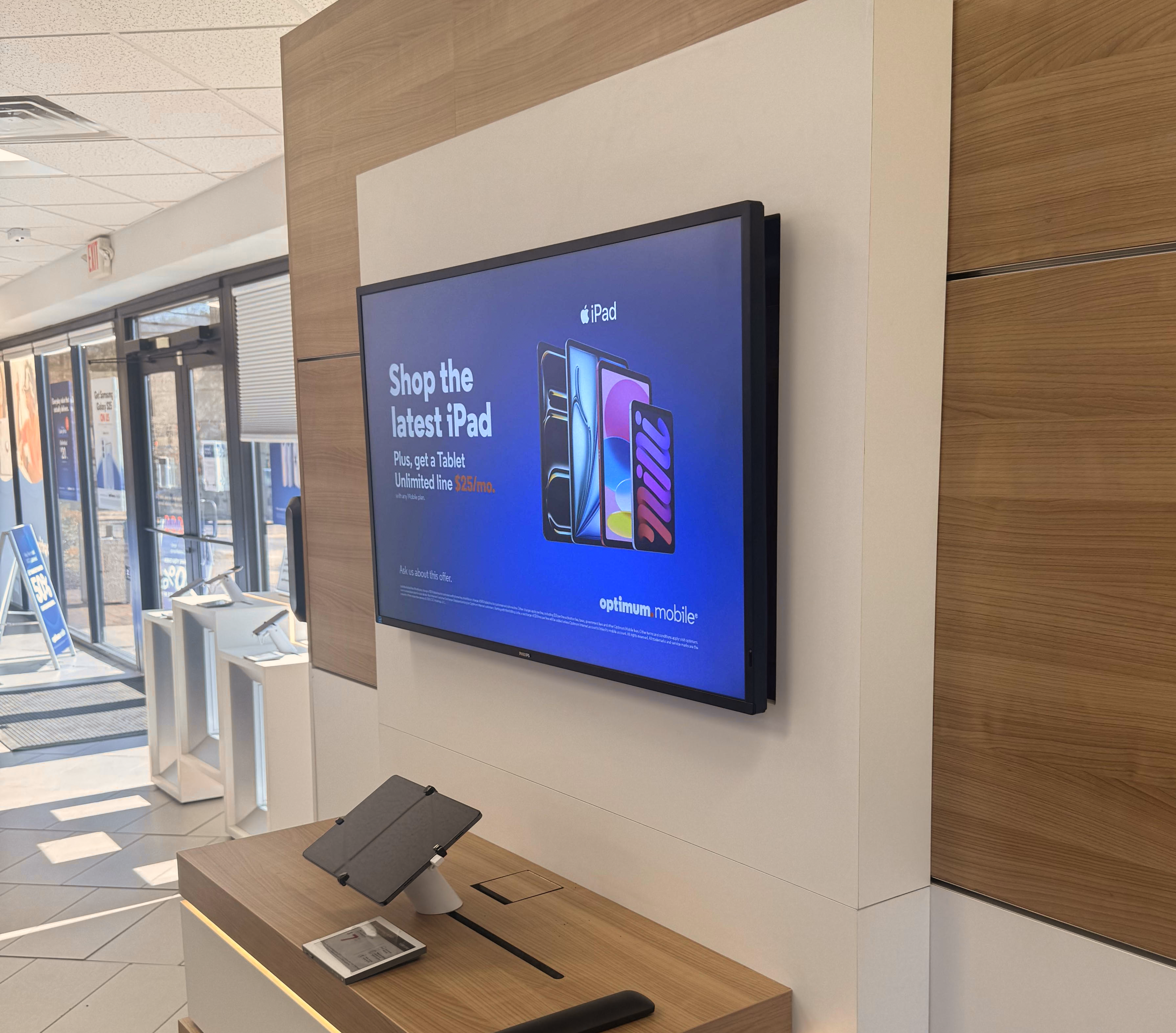 Philips digital signage displays in a commercial retail environment